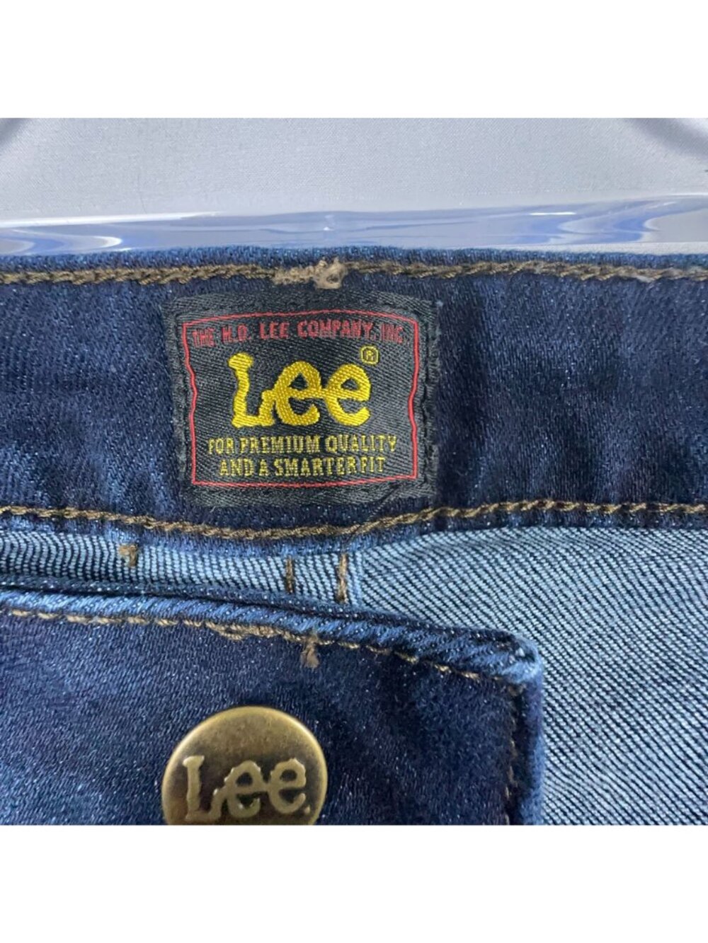 Lee Jeans Size 5 Short Straight Leg High Rise Smarter Fit Blue Dark Wash - Picture 7 of 15